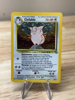 Pokemon TCG Clefable Jungle 1/64 Holo Unlimited Holo Rare - LP- Corner Ding - Image 1