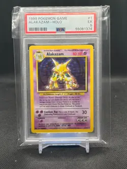 Alakazam Holo #1/102 PSA 5 - 1999 Pokemon Game Base Set Unlimited - Image 1