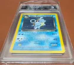 POKEMON TCG DARK BLASTOISE 1ST EDITION 3/82 TEAM ROCKET RARE HOLO GG GRADE 3 - Image 2