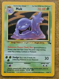 Muk 13/62 Holographic Rare Fossil Set WOTC Pokemon - Image 1