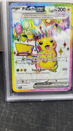2024 PIKACHU EX FULL ART SURGING SPARKS ULTRA RARE POKEMON PSA 10 GEM MINT #219 - Image 4
