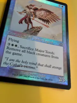 Major Teroh. rare bird soldier legend MTG Card. Old Vintage Foil. Torment. - Image 5