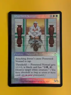 Possessed Nomad . Horror. MTG Card. Old Vintage shooting star Foil. Torment. - Image 1