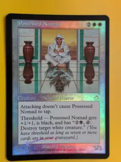 Possessed Nomad . Horror. MTG Card. Old Vintage shooting star Foil. Torment. - Image 2