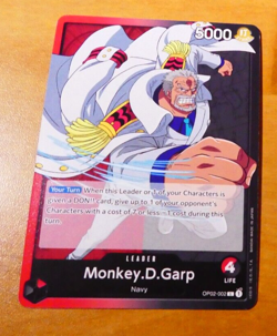 ONE PIECE PARAMOUNT WAR ENGLISH CARD GAME CARTE L Monkey.D.Garp OP02-002 EN MINT - Image 1
