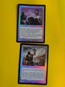 Reborn Hero & Spirit Flare MTG 2 Card. Old Vintage shooting star Foil. Torment. - Image 1