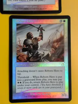Reborn Hero & Spirit Flare MTG 2 Card. Old Vintage shooting star Foil. Torment. - Image 2