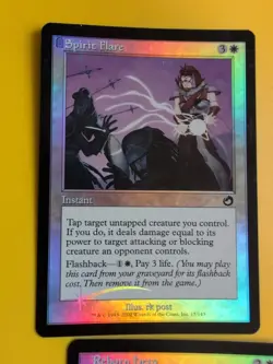 Reborn Hero & Spirit Flare MTG 2 Card. Old Vintage shooting star Foil. Torment. - Image 4