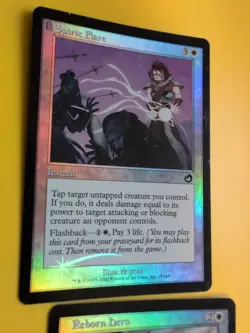 Reborn Hero & Spirit Flare MTG 2 Card. Old Vintage shooting star Foil. Torment. - Image 5