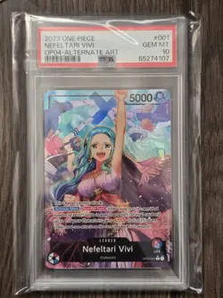 Nefeltari Vivi PSA10 One Piece Card Game OP04-001 Alt Art - Image 1