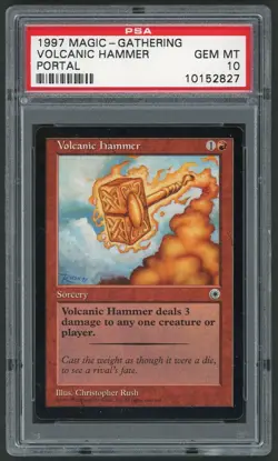 1997 MTG Magic the Gathering Portal Volcanic Hammer PSA 10 Gaming Card TCG - Image 1
