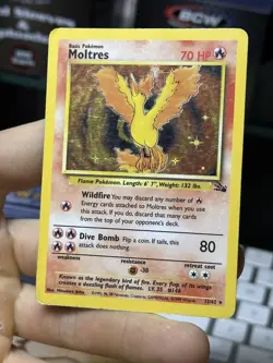 #3 Moltres 12/62 Fossil 1999 Holo Rare WOTC Pokemon Card TCG - Image 3