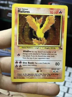 #3 Moltres 12/62 Fossil 1999 Holo Rare WOTC Pokemon Card TCG - Image 4