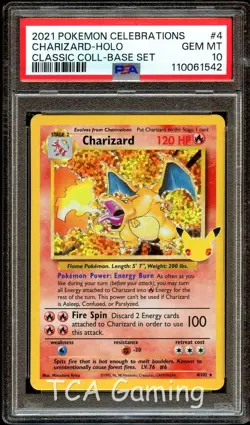 PSA 10 GEM MINT Charizard 4/102 CLASSIC HOLO Celebrations Pokemon Card 542 - Image 1