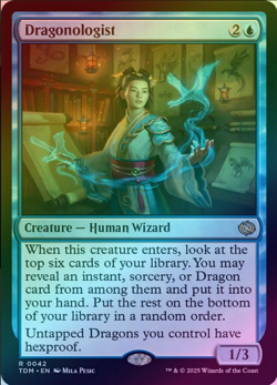 Dragonologist - FOIL - NM MTG TDM - Tarkir: Dragonstorm 0042 Rare - Image 1