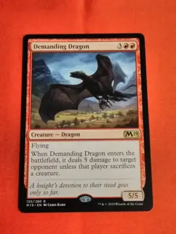 Demanding Dragon #135 RARE - Core Set 2019 M19 Magic MTG - Unplayed Mint+ - Image 1