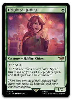 Delighted Halfling #158 (NM) Lord of the Rings LTR Magic MTG - Image 1