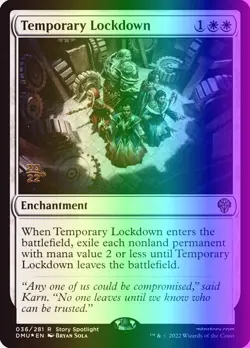 MTG Temporary Lockdown (36s/160) Dominaria United Promos LP FOIL - Image 1