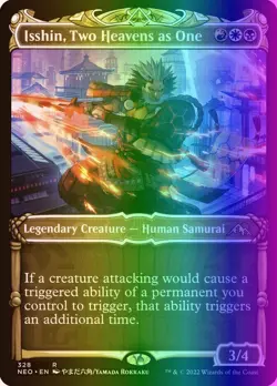 MTG Isshin, Two Heavens as One (328/606) Kamigawa Neon Dynasty LP FOIL - Image 1