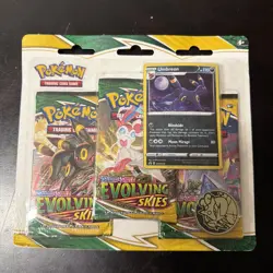Pokemon TCG: Evolving Skies Three Pack Booster Blister Umbreon Promo 820650808814 - Image 1