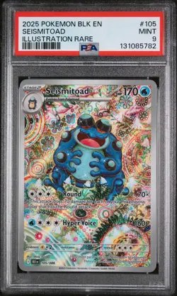 Pokemon TCG Seismitoad 105/086 Black Bolt Illustration Rare PSA 9 - Image 1