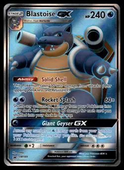 2019 Pokemon Sun & Moon Promos SM189 Blastoise GX Light Play - Image 1