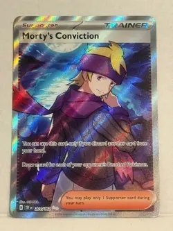 MORTY'S CONVICTION 201/162 TEMPORAL FORCES POKEMON (FULL ART, NM) free shipping - Image 1