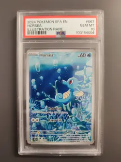 Pokemon TCG Horsea 067/064 Shrouded Fable Holo Graded PSA 10 - Image 1