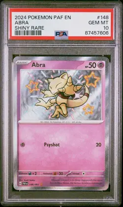 2024 Pokemon Paldean Fates Abra #148 Shiny Rare PSA 10 GEM MINT - Image 1