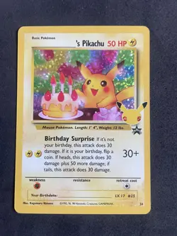 POKEMON TCG BIRTHDAY PIKACHU 24 BLACK STAR PROMO HOLO NM CELEBRATIONS - Image 1