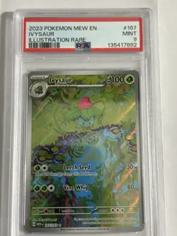 Pokemon Ivysaur TCG Scarlet & Violet 151 IR #167/165 PSA 9 Mint English 2023 - Image 1