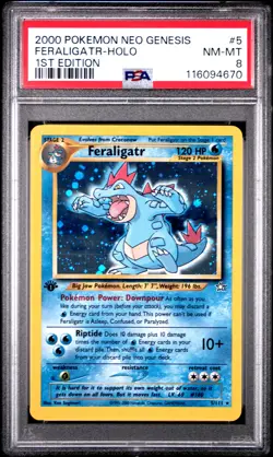 Feraligatr-Holo 1st Edition Pokemon Neo Genesis 1st Edition 5 NM PSA NM-MT 8 - Image 1