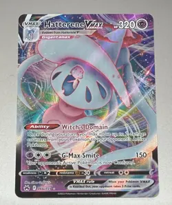 POKEMON TCG HATTERENE V MAX 066/159 CROWN ZENITH RARE HOLO PACK TO SLEEVE MINT - Image 1