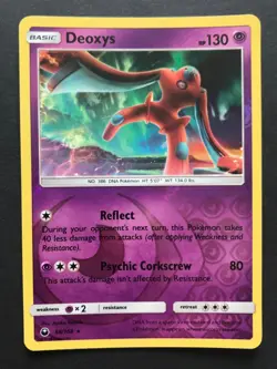 Deoxys 68/168 SM Celestial Storm REVERSE HOLO RARE Pokemon Card Near Mint - Image 1