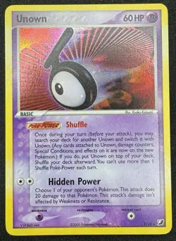 Unown T/28 Ex Unseen Forces Holo Rare Pokemon Card MP - Image 1