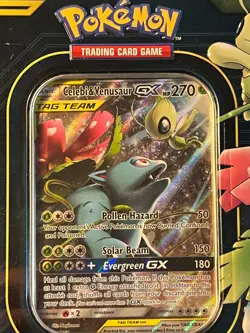 Pokemon 2019 Collector's Tag Team Tin Celebi & Venusaur GX Factory Sealed - Image 2