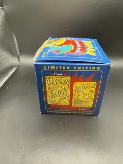 23K Gold Plated CHARIZARD Trading Card 1999 Burger King Pokemon Ball Blue - Image 4