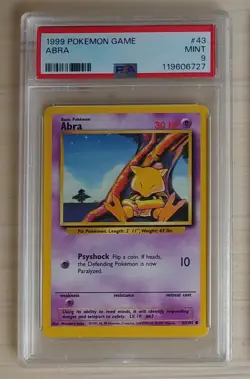 1999 Pokemon Abra 043/102 Base Set Regular PSA 8 - Image 1