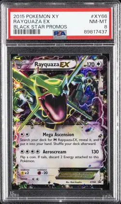 2015 POKEMON XY BLACK STAR PROMOS #XY66 RAYQUAZA EX PSA 8 - Image 1
