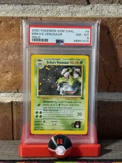 Pokemon 2000 Erika’s Venusaur #4 Holo Gym Challenge PSA 8 - Image 1