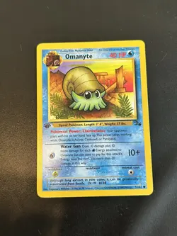 Pokemon TCG Omanyte Fossil 52 Regular 1st Edition Common - Image 1