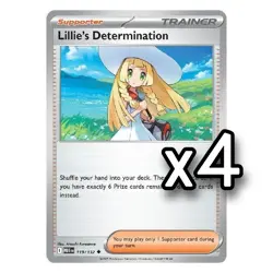 4x Lillie's Determination 119/132 x4 - Mega Evolution - Pokemon TCG - Uncommon - Image 1