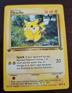 Pokemon Pikachu #60/64 From 1st Edition Jungle Set 1999 (Near Mint Condition)! - Image 1