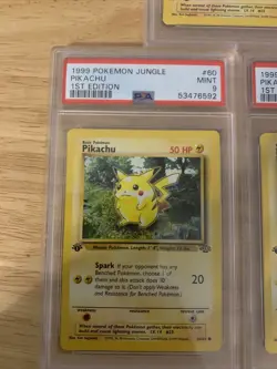 LOT Of 3! 1999 Pokemon Jungle 1st Edition 60/64 Pikachu PSA 9 Mint - Image 2