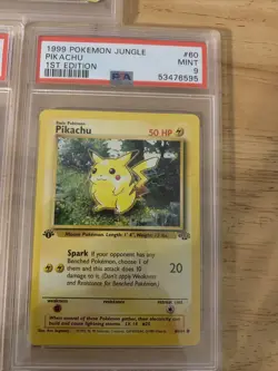 LOT Of 3! 1999 Pokemon Jungle 1st Edition 60/64 Pikachu PSA 9 Mint - Image 3