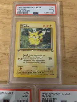 LOT Of 3! 1999 Pokemon Jungle 1st Edition 60/64 Pikachu PSA 9 Mint - Image 4