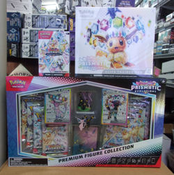 POKEMON PRISMATIC EVOLUTIONS ETB + BUNDLE BOX + FIGURE COLLECTION BOX LOT - Image 1