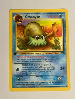 Pokemon Fossil Omanyte 52/62 - 1st Edition Non-Holo WOTC 1999 - NEVER PLAYED - Image 1