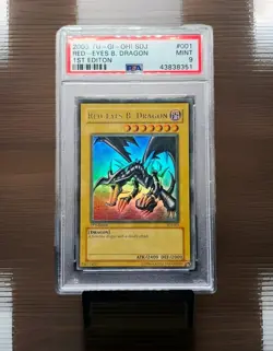 Yu-Gi-Oh Red-Eyes Black Dragon 1st Edition Ultra Rare Card SDJ-001 PSA 9 - Image 1
