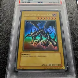 Yu-Gi-Oh Red-Eyes Black Dragon 1st Edition Ultra Rare Card SDJ-001 PSA 9 - Image 4